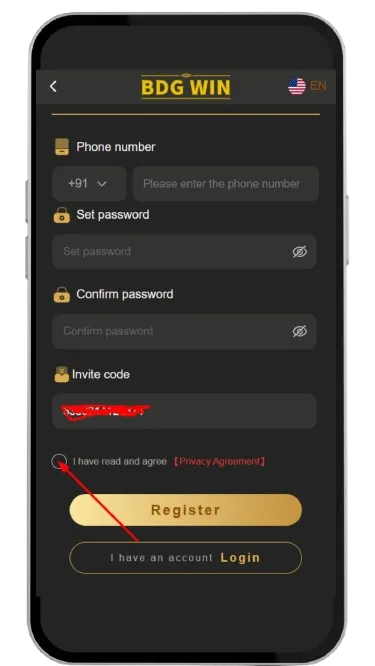 Accept privacy agreement